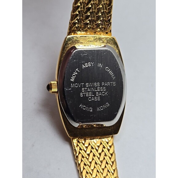 Xavier Womens Quartz Gold Tone Diamond Watch Basket Weave Bracelet New Battery - Picture 10 of 10